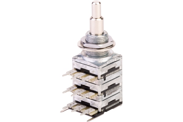 Stereo + Mono Stacked Potentiometer, (B100K / B100K), B50K/cc Stereo + Mono Stacked Potentiometer, (B100K / B100K), B50K/cc