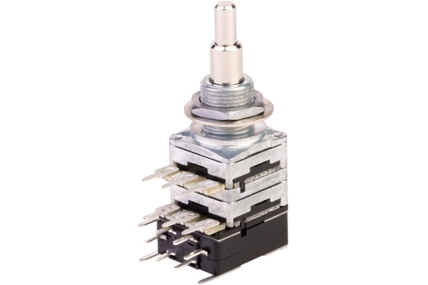 Mono Stacked Potentiometer, A250K / A250K, Push/Pull Mono Stacked Potentiometer, A250K / A250K, Push/Pull