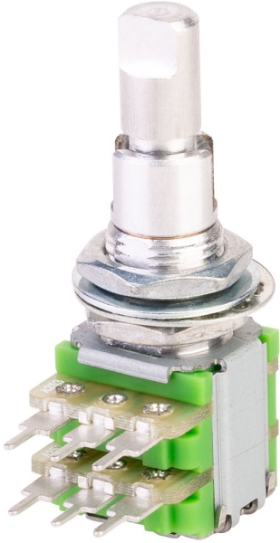 MEC Pickups  Mono Stacked Potentiometer, A25K / A25K, concentric Solid Shaft