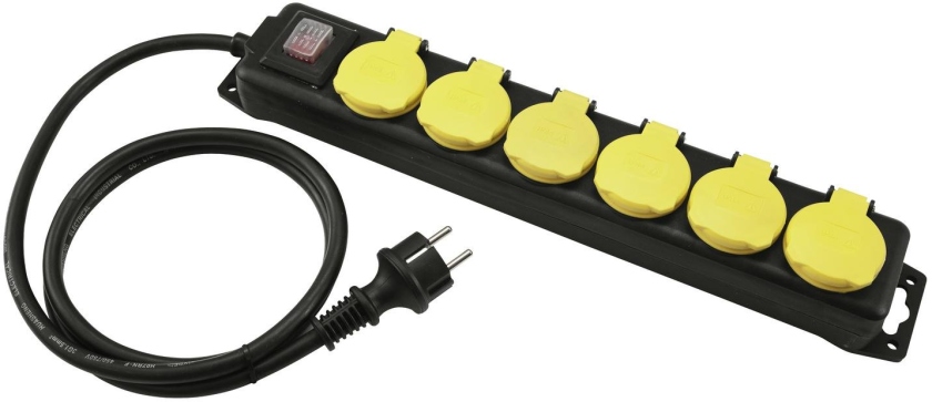 Eurolite Distributor 6-fold IP44 bk 1.5m