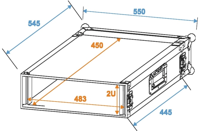 Profil de rack Roadinger Rack Profi 2U 45cm