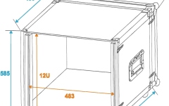 Rack de efecte Roadinger Effect Rack CO DD, 12U, 38cm deep, black