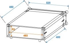 Rack de efecte Roadinger Effect Rack CO DD, 2U, 40cm deep, black