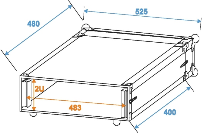 Rack de efecte Roadinger Effect Rack CO DD, 2U, 40cm deep, black