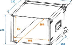Rack de efecte Roadinger Effect Rack CO-DD 6U 25cm