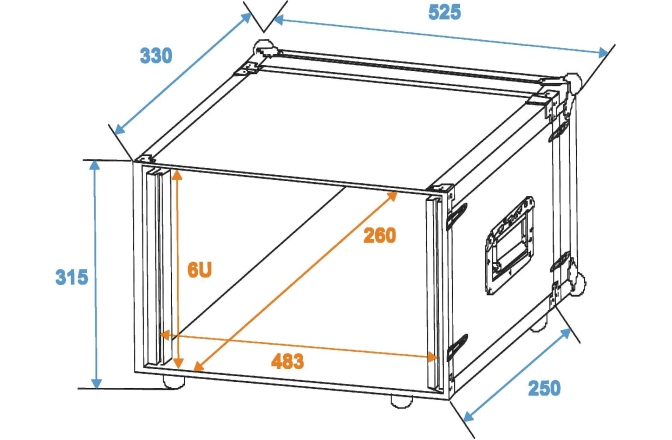Rack de efecte Roadinger Effect Rack CO-DD 6U 25cm