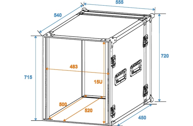 Rack de efecte Roadinger Rack Profi 15U 45cm