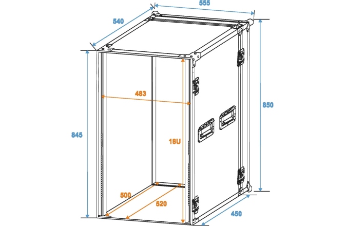 Rack de efecte Roadinger Rack Profi 18U 45cm