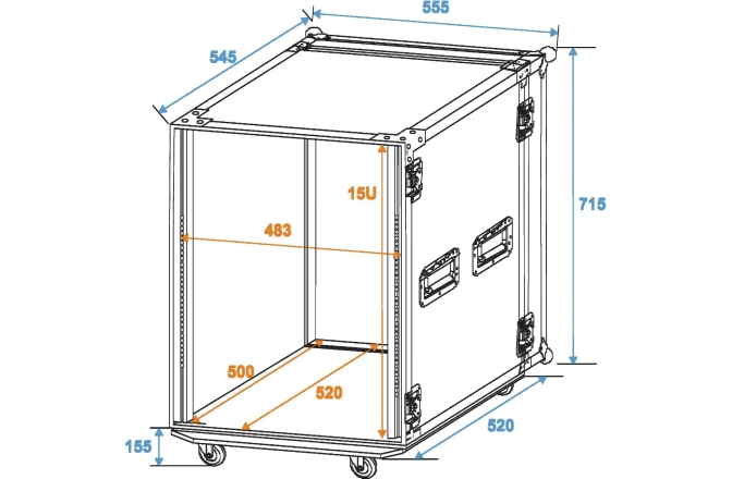 Rack mobil de efecte Roadinger Rack Profi 15U 45cm with wheels