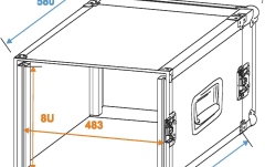 Rack pentru amplificatoare Roadinger Amplifier Rack PR-2, 8U, 47cm deep