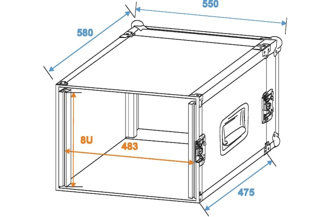 Rack pentru amplificatoare Roadinger Amplifier Rack PR-2, 8U, 47cm deep