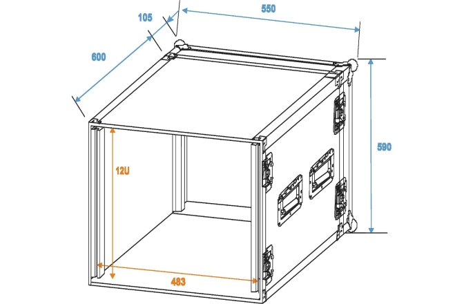Rack pentru amplificatoare Roadinger Amplifier Rack PR-2ST, 12U, 57cm deep