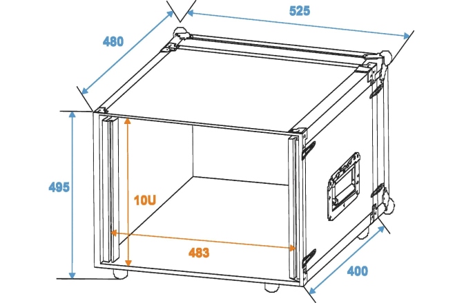 Rack Roadinger Effect rack CO-DD 10U 40cm
