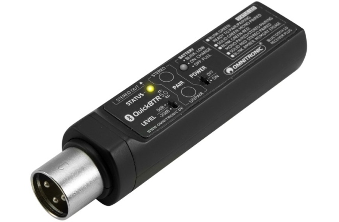 Receptor Bluetooth Omnitronic QuickBTR-5.0 XLR Aptx Bluetooth 5.0 Receiver