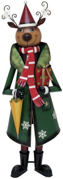 Europalms Reindeer with Coat, Metal, 155cm, green