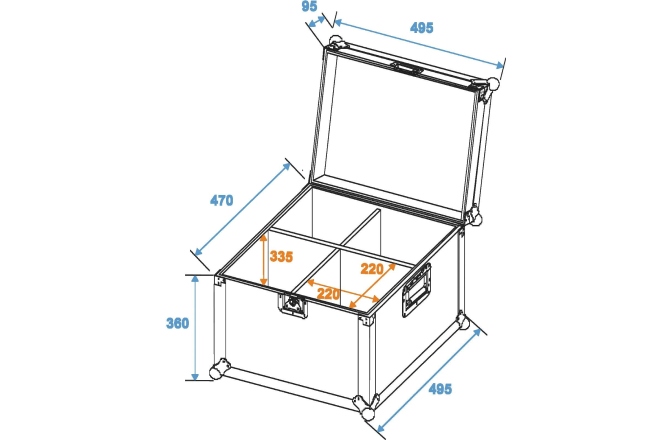 Roadinger Flightcase EP-56 4x PAR-56 Spot long