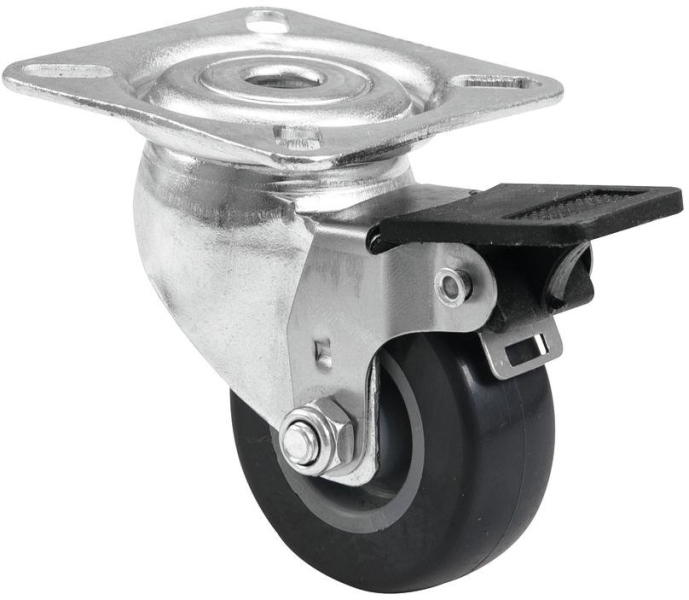 Roadinger Swivel Castor 50mm grey with brake