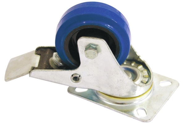 Swivel Castor 80mm blue with brake