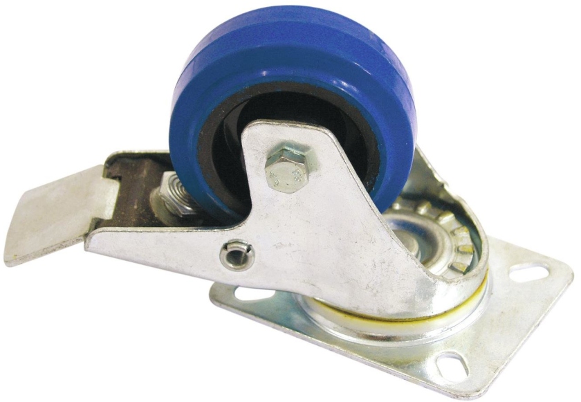 Roadinger Swivel Castor 80mm blue with brake