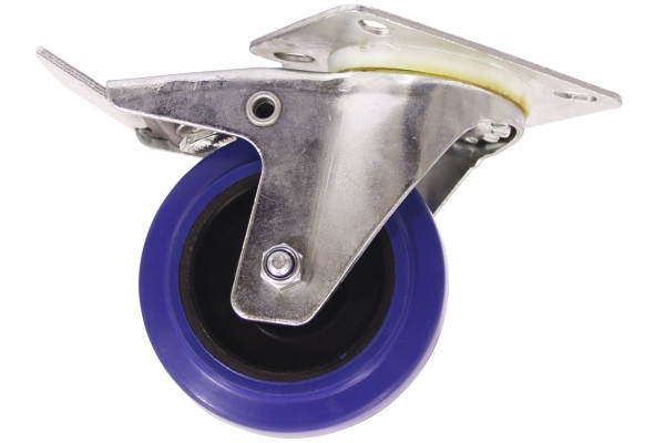 Swivel Castor 100mm blue with brake Swivel Castor 100mm blue with brake