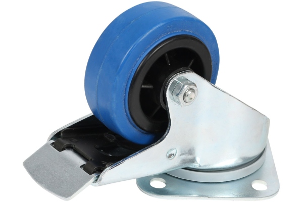 Tente Braked Swivel Castor Wheel Blue 80mm