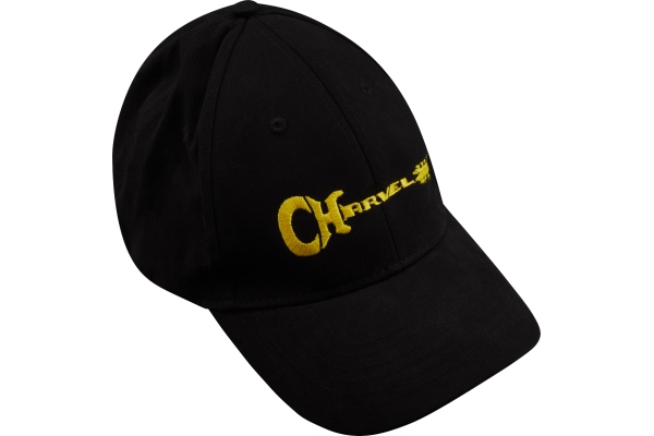 Charvel Guitar Logo Flexfit Hat Black with Yellow Logo One Size Fits Most Charvel Guitar Logo Flexfit Hat Black with Yellow Logo One Size Fits Most