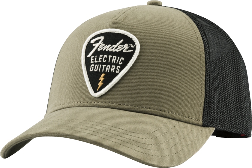 Fender Snap Back Pick Patch Hat Olive