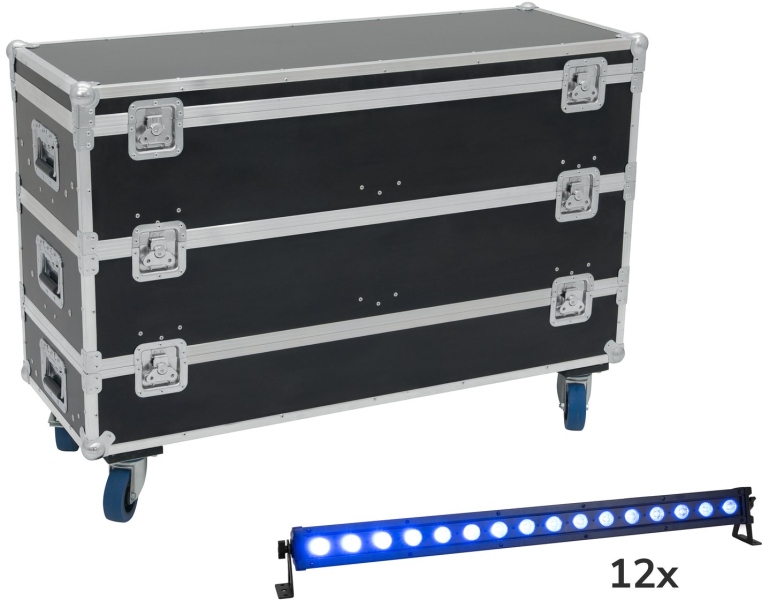 Eurolite Set 12x LED IP T-Bar 16 QCL Bar + Case with wheels