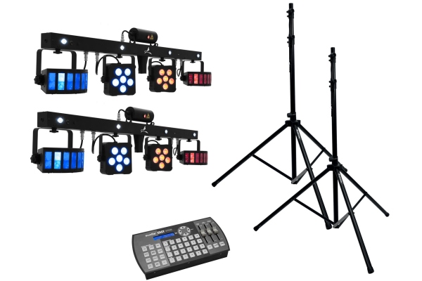 Set 2x LED KLS Laser Bar PRO + Easy Show + 2x M-4 Speaker-System Stand Set 2x LED KLS Laser Bar PRO + Easy Show + 2x M-4 Speaker-System Stand
