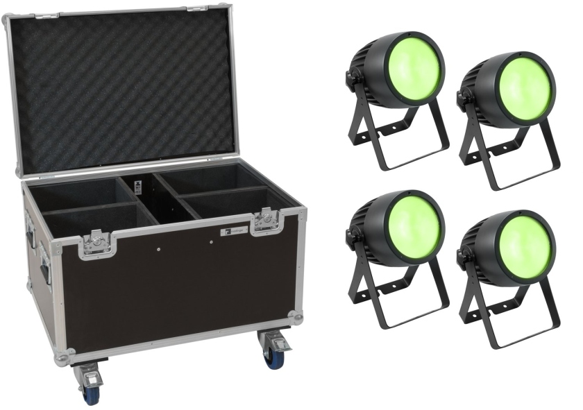 Eurolite Set 4x LED Theatre COB 200 RGB+WW + Case with wheels