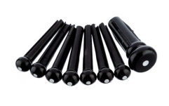 Set 6 pini/cuie pentru chitara acustica Fender Bridge Pin Set Black with White Dot 