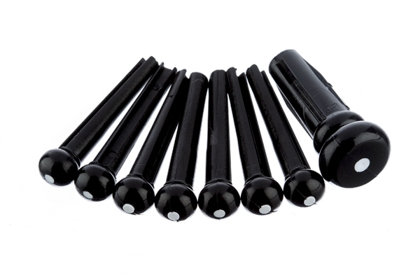 Fender Bridge Pin Set Black with White Dot