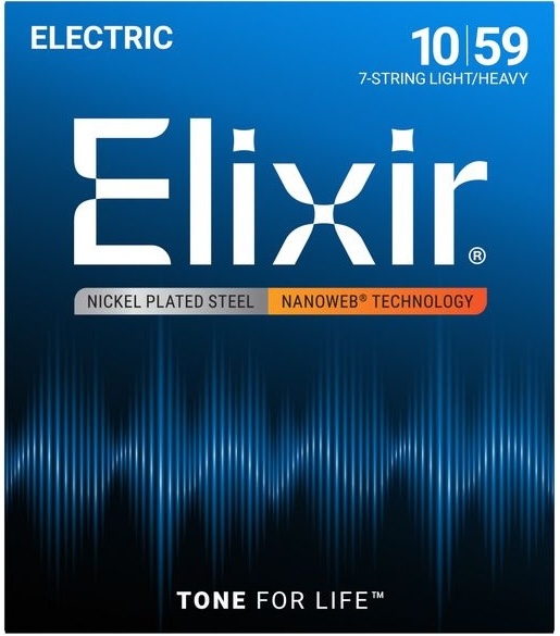 Elixir Nanoweb Electric 12074 Light-Heavy 10-59 Strings 7