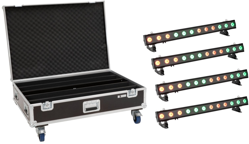 Eurolite Set 4x LED IP T-PIX 12 HCL Bar + Case with wheels