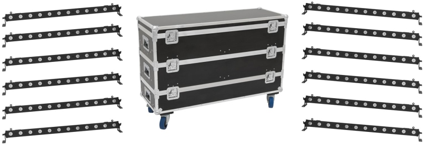 Eurolite Set 12x LED BAR-12 QCL RGBA Bar + Case L