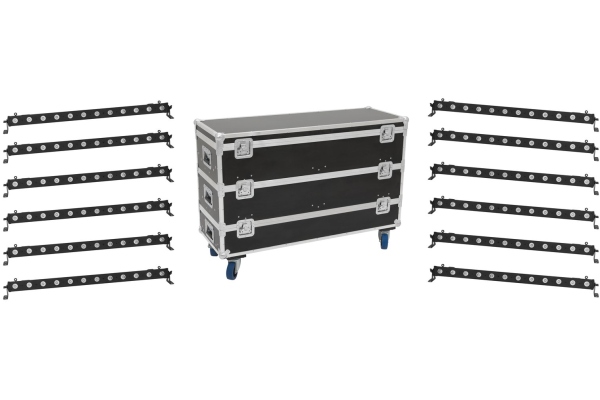 Set 12x LED BAR-12 QCL RGBW Bar + Case L