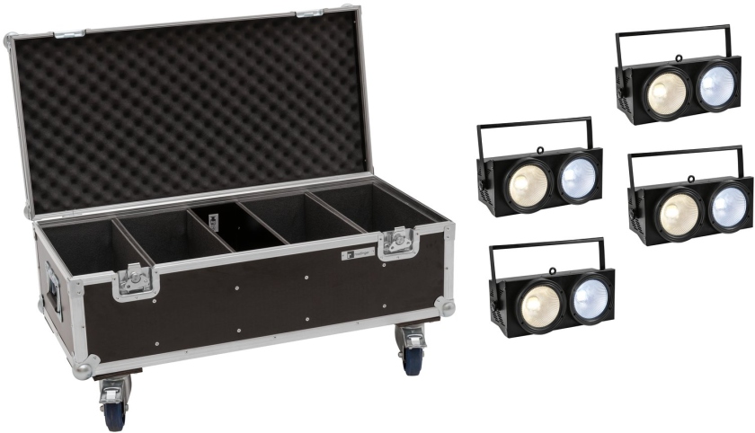 Eurolite 4x Audience Blinder 2x100W LED + Case