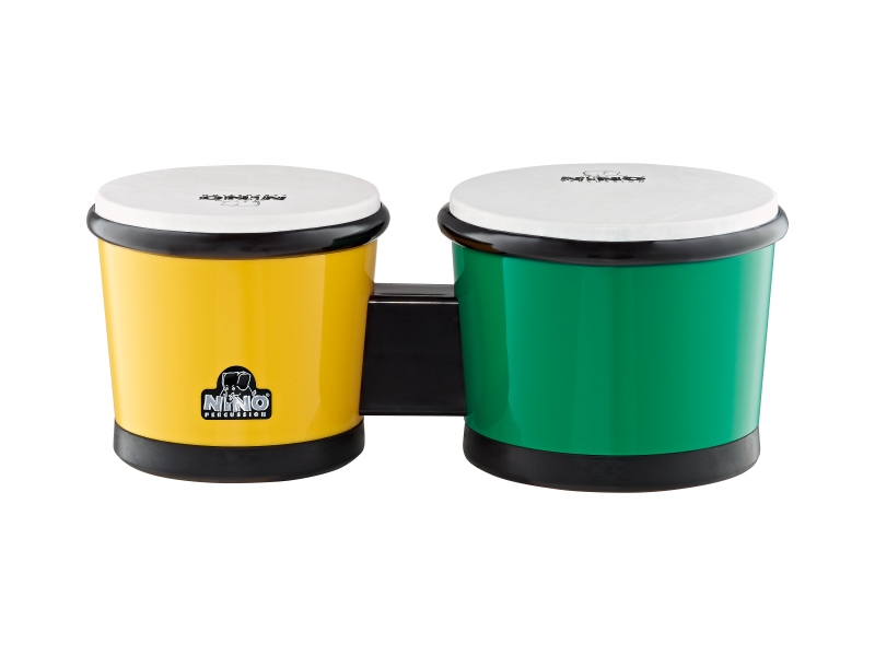 Nino Percussion Bongo ABS 16,51cm (6 1/2'') + 19,05cm (7 1/2'') - Green/Yellow
