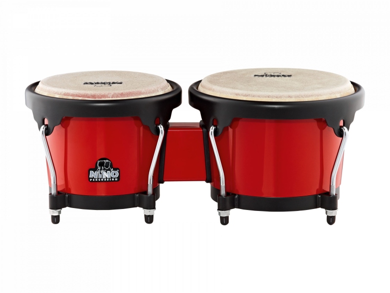 Nino Percussion Bongo ABS Plastic Plus - Red/Black