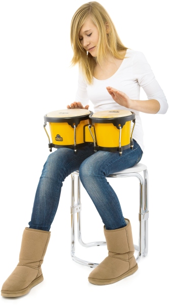 Nino Percussion Bongo ABS Plastic Plus - Yellow/Black