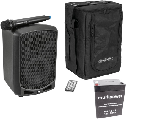 Omnitronic Set WAMS-65BT + Battery + Carrying bag