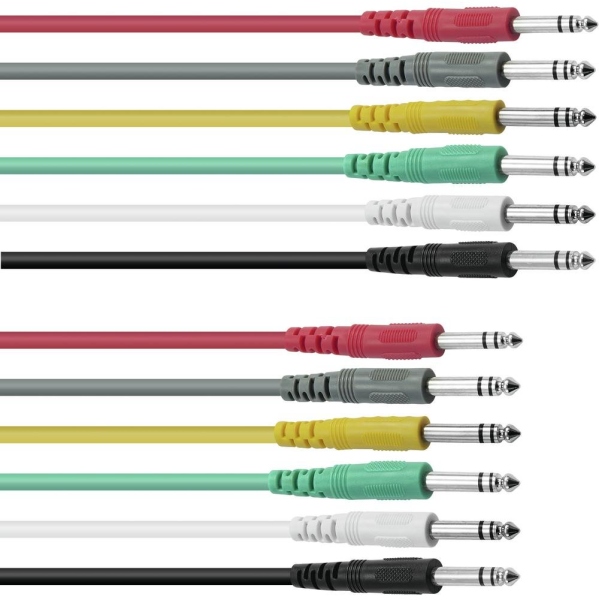 Omnitronic Jack cable 6.3 Patchcord stereo 6x0.9m