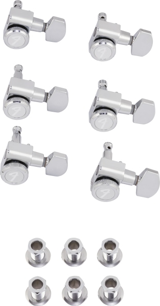 Fender Locking Stratocaster/Telecaster Staggered Tuning Machines Polished Chrome Set