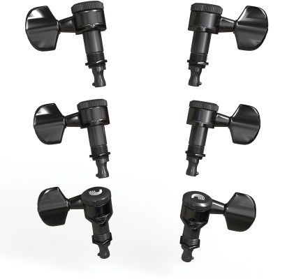 Daddario Auto-Trim Locking Tuning Machines 3 Per Side - Black