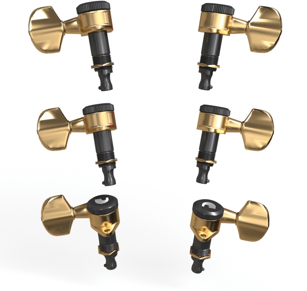 Daddario Auto-Trim Locking Tuning Machines 3 Per Side - Gold