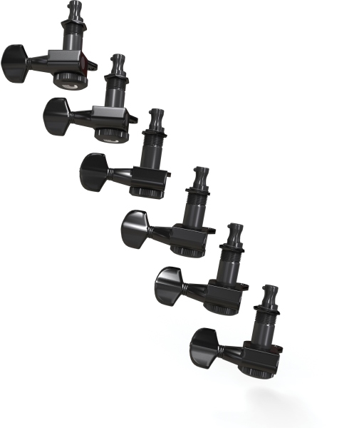 Daddario Auto-Trim Locking Tuning Machines 6 In-line- Black