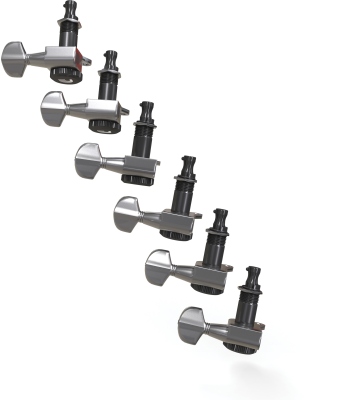 Daddario Auto-Trim Locking Tuning Machines 6 In-line - Chrome
