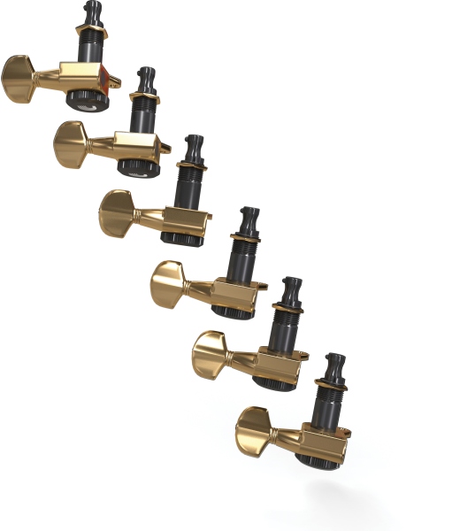Daddario Auto-Trim Locking Tuning Machines 6 In-line- Gold