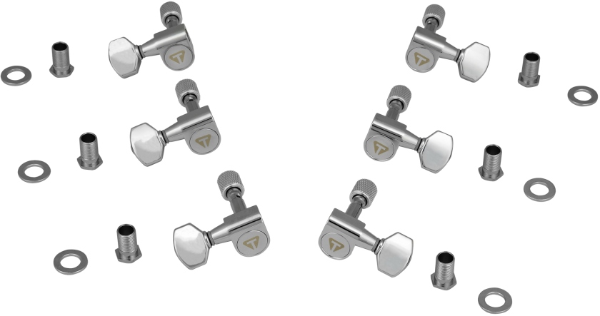 Traveler Guitar - Guitar Locking Tuner Set, 3+3 - Chrome