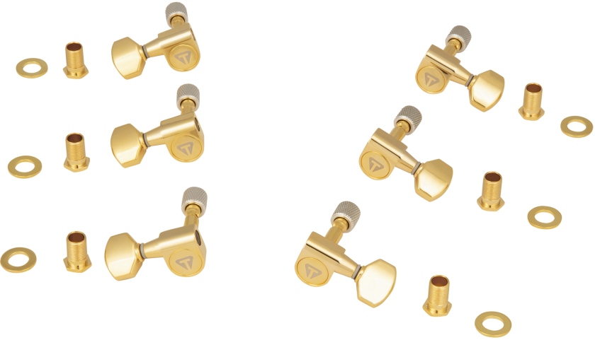 Traveler Guitar - Guitar Locking Tuner Set, 3+3 - Gold
